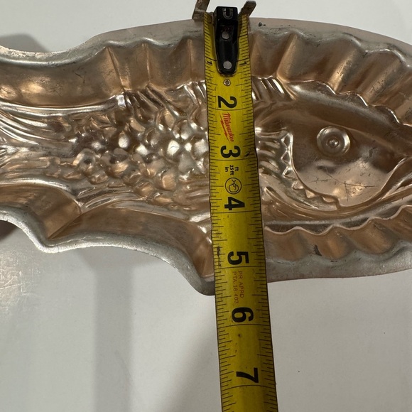 Vintage Old Dutch Copper Fish Jello Mold Large 13” - Picture 8 of 9
